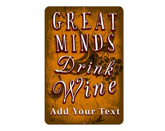 Wine Sign - Metal Wine Signs - Home Bar Decor - Decoration - Wine Lover Gift - Gifts - Personalized - Customized