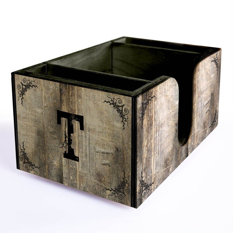 Personalized Napkin Holder Bar Caddy Wood Utensil Caddy Etsy