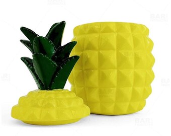 Ceramic Pineapple with Lid - TIKI DRINKWARE - 20 ounce