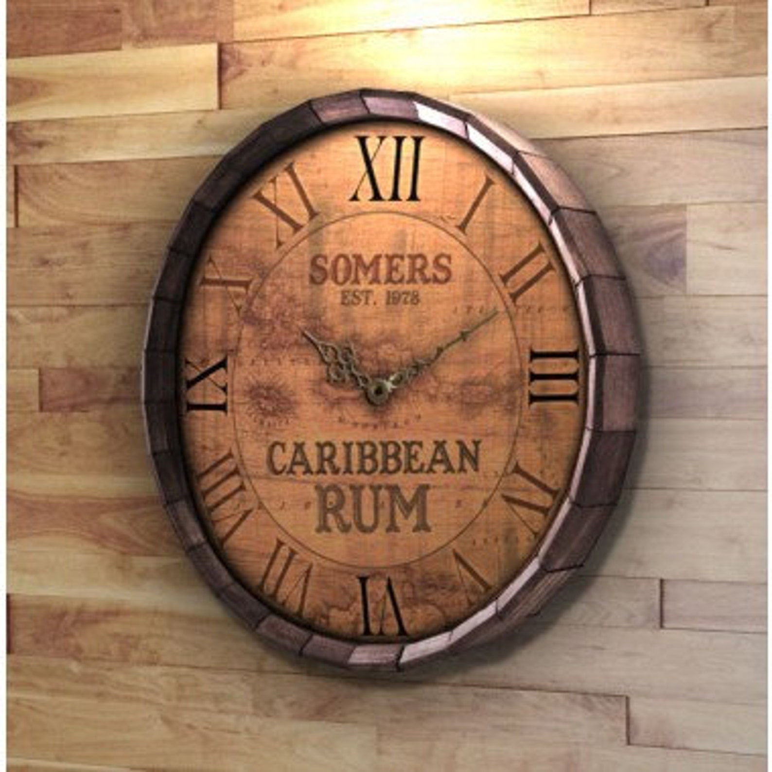 Bar Decor Clock Personalized Clock Home Bar Gift Etsy