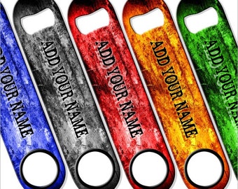 Grunge Design Add Your Name Speed Bottle Opener