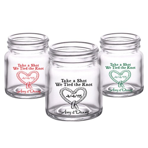 Custom Wedding Shot Glass Personalized Wedding Mason Jar Etsy