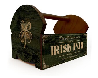 Wood Condiment Caddy - Wooden Condiment Holder - Condiment Carrier - Customizable - Irish Pub Design