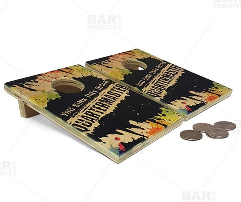 Quarter Toss Bar Game Pocket Sized Cornhole Bar Game Etsy