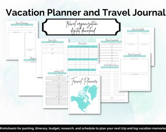 Vacation planner and travel journal | Packing list, itinerary, budget tracker to plan your next trip and log vacation memories