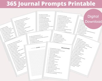 365 Day Journal Prompts for Self-Discovery, Self-Care Reflection and Creativity
