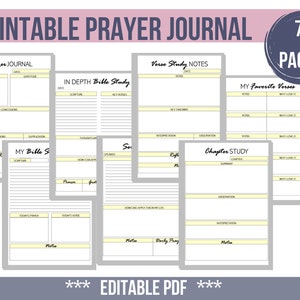 Prayer Journal Printable , digital download, Bible Study and Faith Based Journaling, Scripture Journal Printable