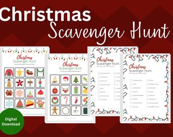 Christmas Scavenger Hunt Printable Christmas Party Game Activity