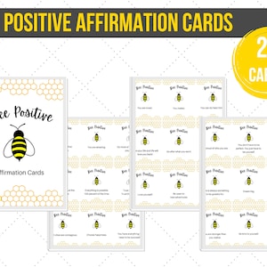 Affirmationskarten ausdrucken, Positive Affirmationskarten ausdrucken, Ermutigungskarten, Geschenk für Bienen, Honigbiene zum Ausdrucken, Geschenk für Bienenliebhaber