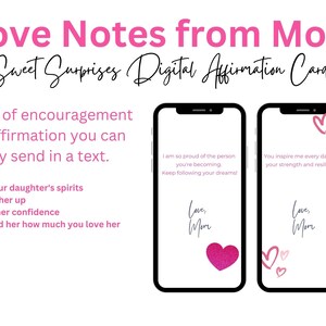 Kindness Cards for Daughters: Send Encouraging Words with 20 Unique Text Messages - Digital Download