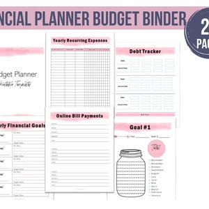 Financial Planner, Savings Tracker, Budget Binder, Monthly Bill Planner and Printable Budget