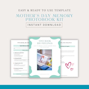 Muttertagsbuch-Kit | Bearbeitbares Canva Fotobuch + Prompts + Letter + Keepsake Journal Seiten