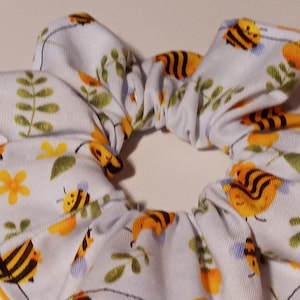 Handmade Happy Bee Hair Scrunchie