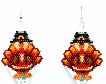 Thanksgiving Pilgrim Turkey Earring Gifts