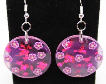 Handmade Resin Flower Dangle Earring