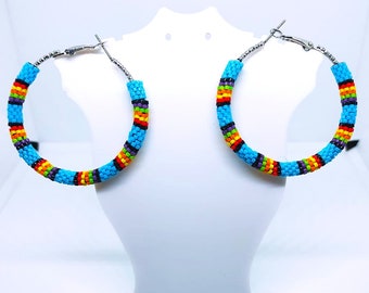 Beaded Hoop Earrings