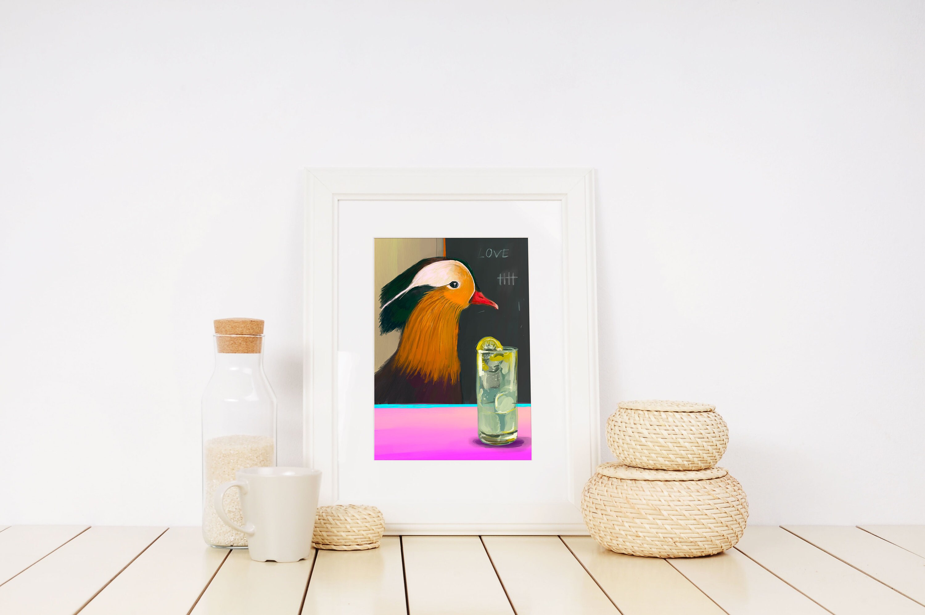 El Pato Mandarin Bebe Un Tom Collins Etsy