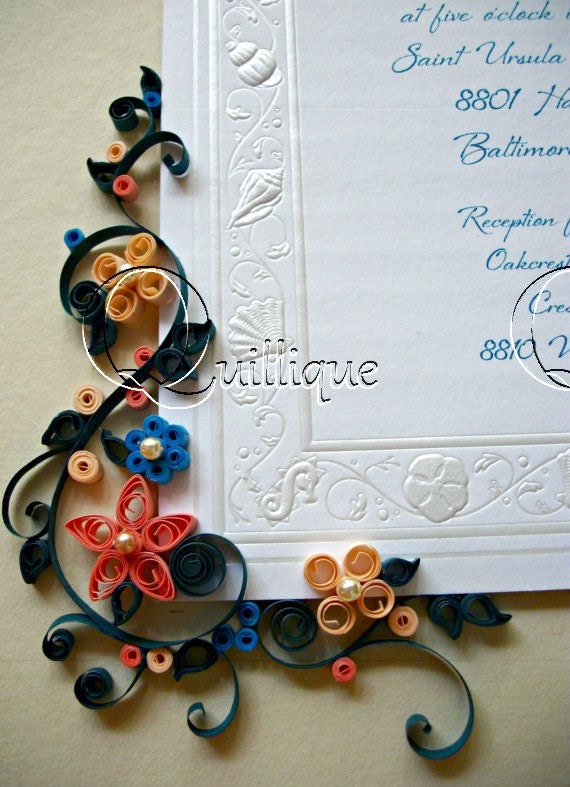 Quilled & Framed Wedding Invitation / Custom Wedding Gift / Etsy