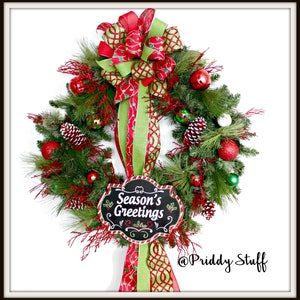 Christmas Wreath For Front Door, Country Christmas Wreath, Farmhouse Christmas Wreath, Rustic Christmas Wreath,Whimsical Christmas Wreath,