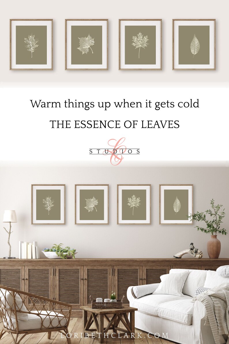 Boho Wall Art Botanical Prints Leaf Wall Art Gallery Wall Art Etsy