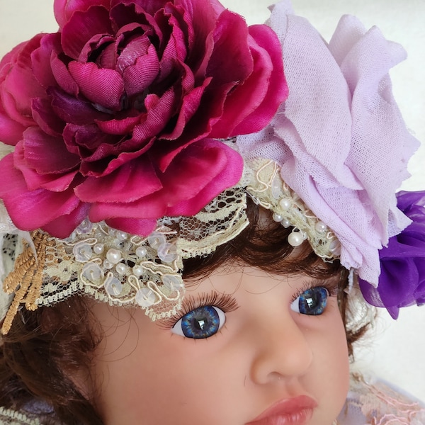 Toddler Headbands, Couture Headband, Shabby Chic Headband, Flower Girl Headband