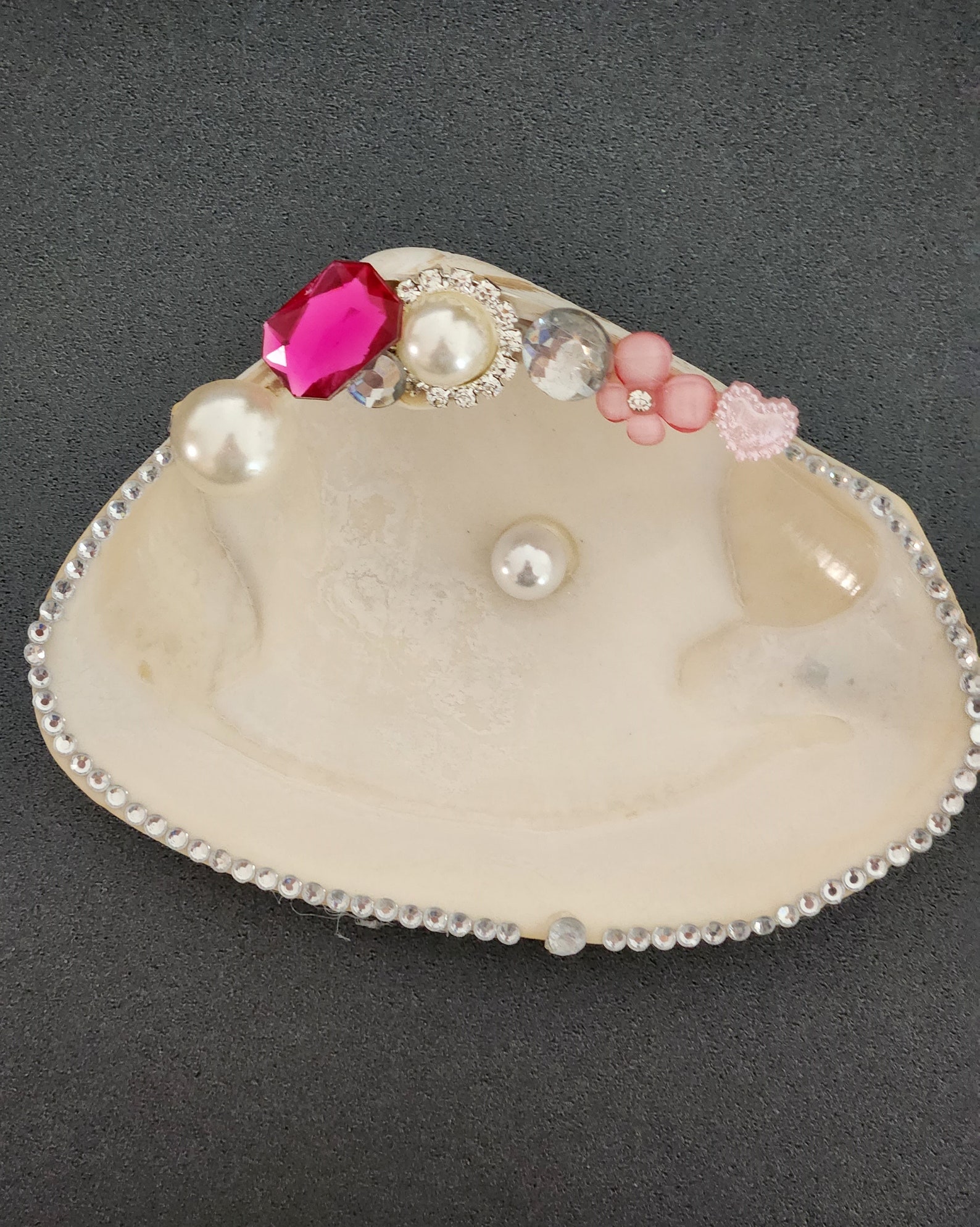 Jeweled Seashell Ring Dish Glitz Seashell Holder for the Etsy