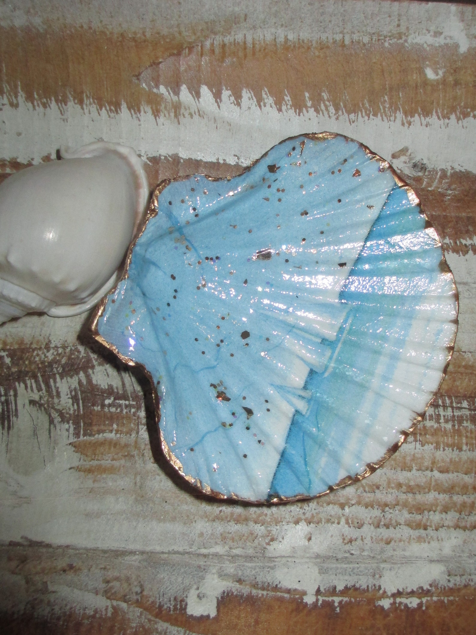 Sailing Boating Decoupage Scallop Shell Beach Decor Etsy