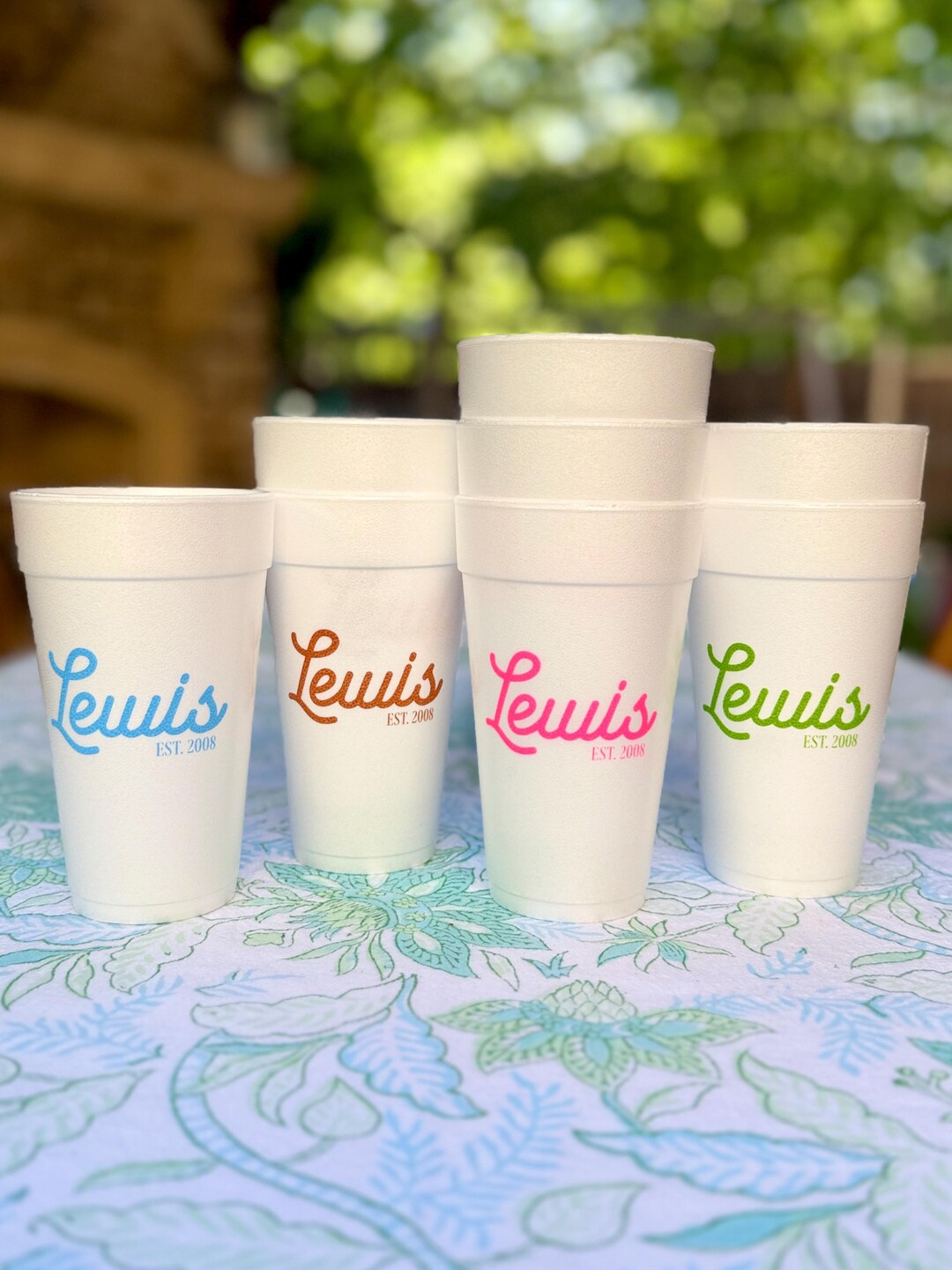 Scripted Cups Personalized Script Name Styrofoam Cups - Custom Party Cups - Wedding ...