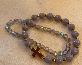 Beaded Cross bracelet set