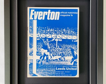 Everton v Leeds United - 19 December 1970 - Framed Vintage Football Programme