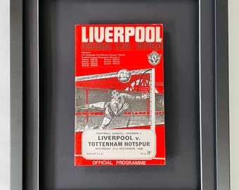 Liverpool v Tottenham Hotspur - 21 December 1968 - Framed Vintage Football Programme