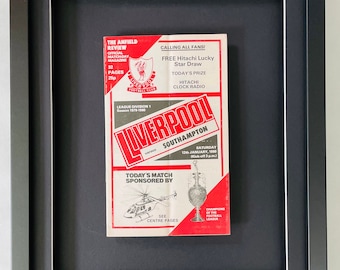 Liverpool v Southampton - 12 January 1980 - Framed Vintage Football Programme