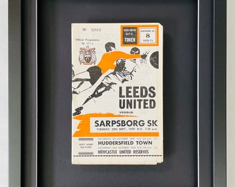 Leeds United v Sarpsborg FK - 29 September 1970 - Framed Vintage Football Programme