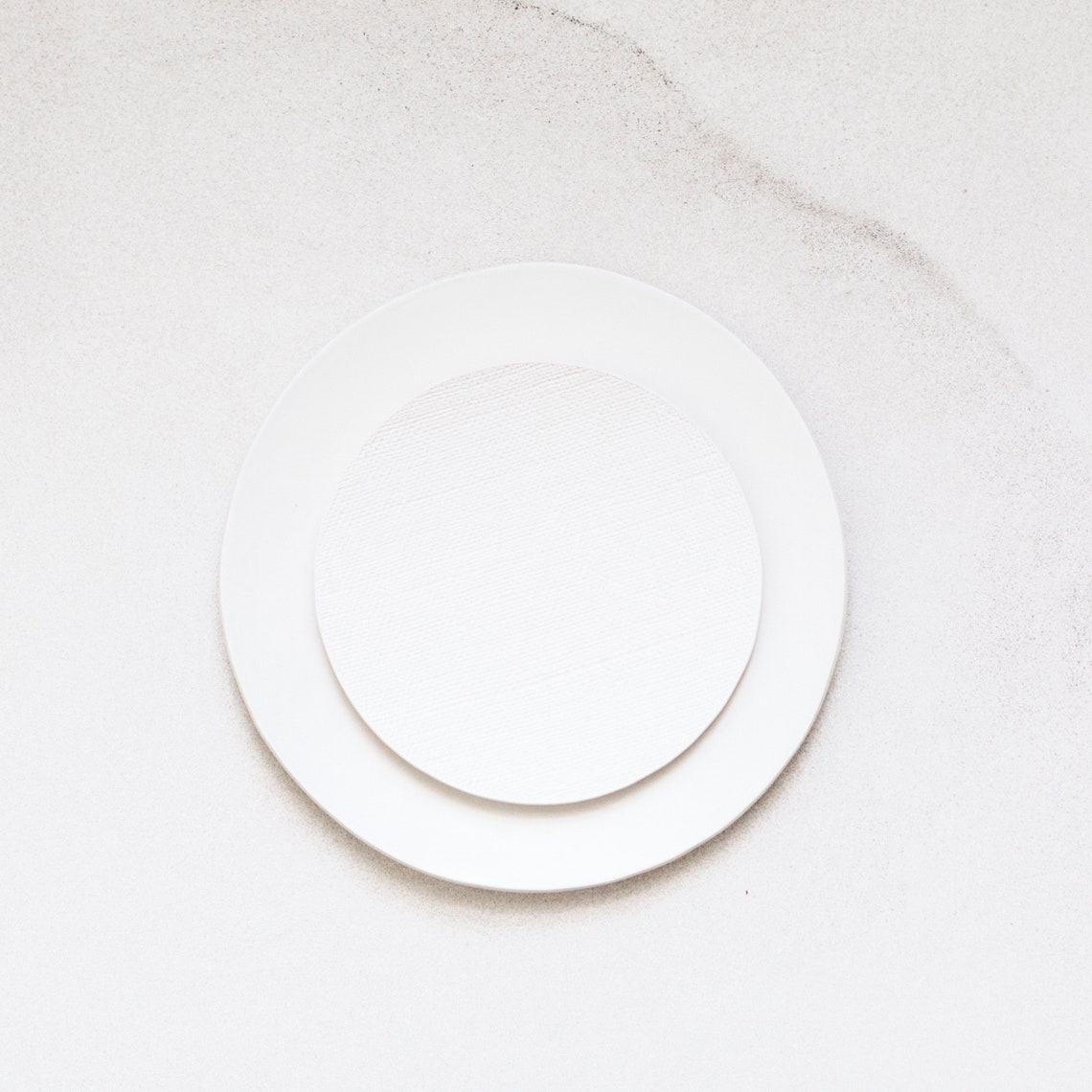 Organic Set Handmade White Ceramic Salad Plate Etsy