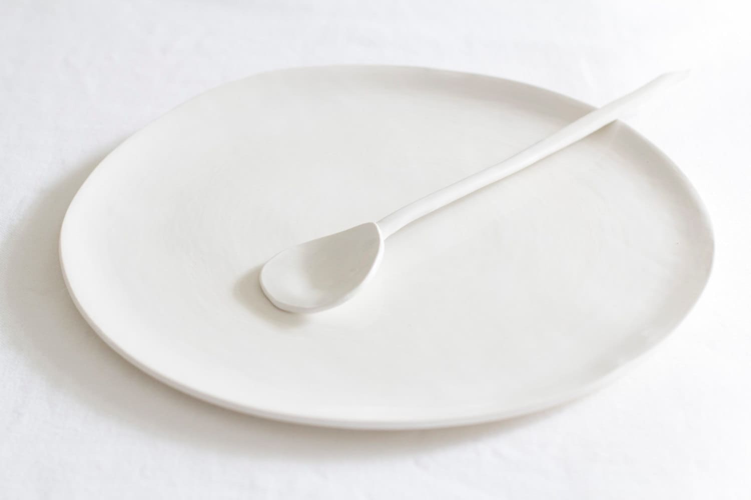 Plateau en Céramique Blanche à La Main