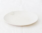 Handmade White Ceramic Platter with Heart