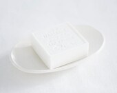 Handmade White Ceramic Small Oval Dish