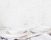 Handmade White Ceramic Bowl, Soup Bowl, Salad Bowl - Ceramic & Pottery