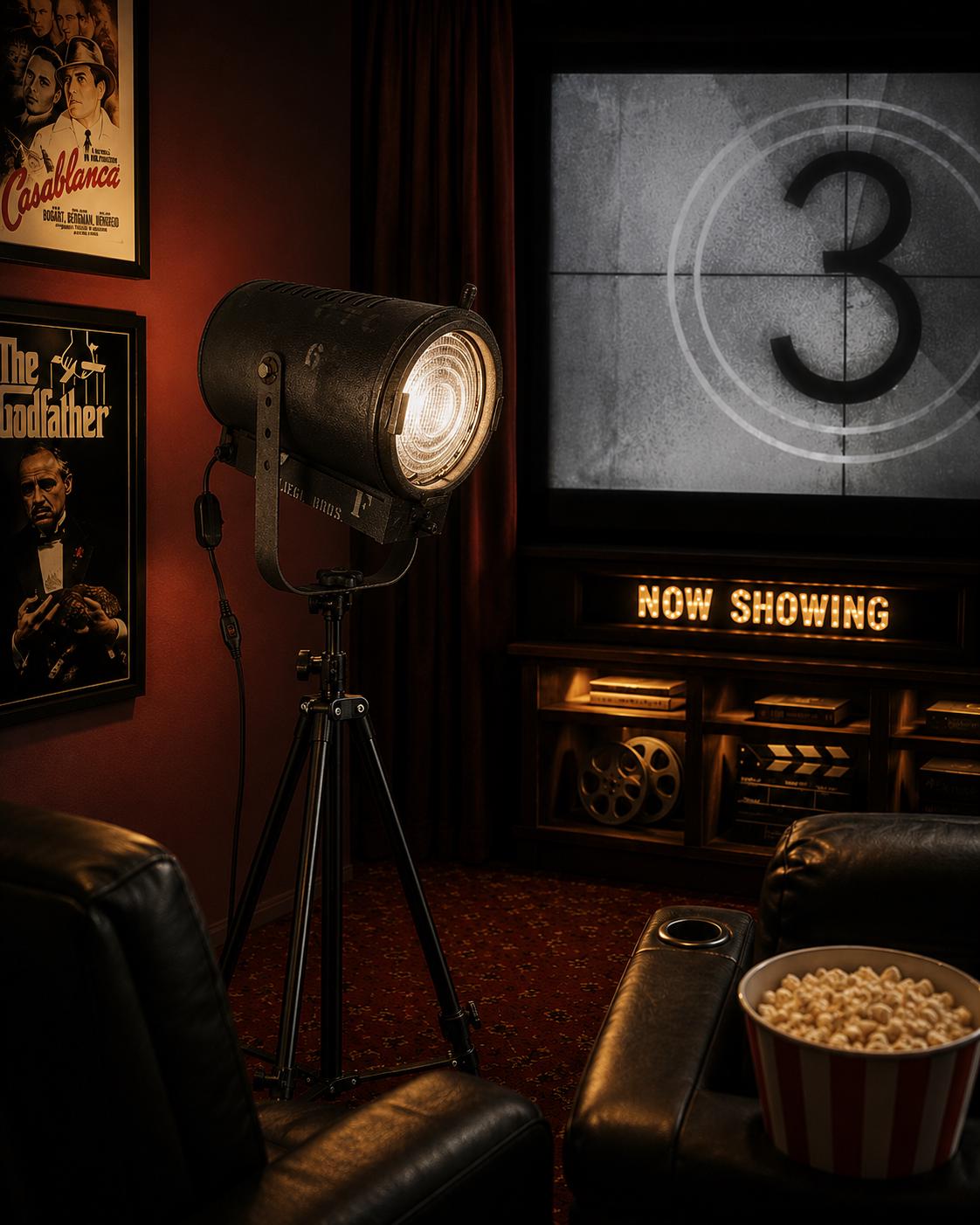 Mid-century Kliegl Brothers Stage Light, Home Theater & Movie Room