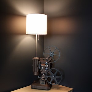 Movie Projector Table Lamp - Home Theater Décor - Early Brown K108  - Hollywood & Movie Theater décor - Film Art - Movie Maker Gift