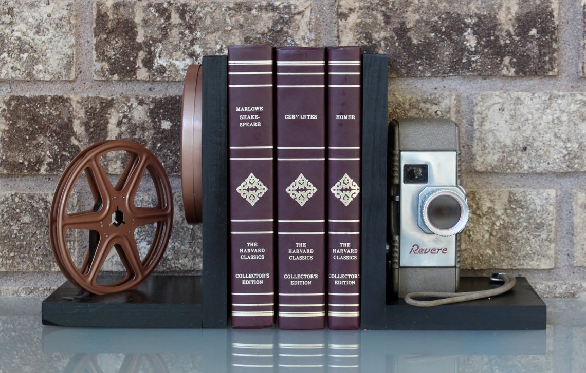 Vintage Movie Camera Bookends DVD Holder Revere 8 Model 50 Etsy