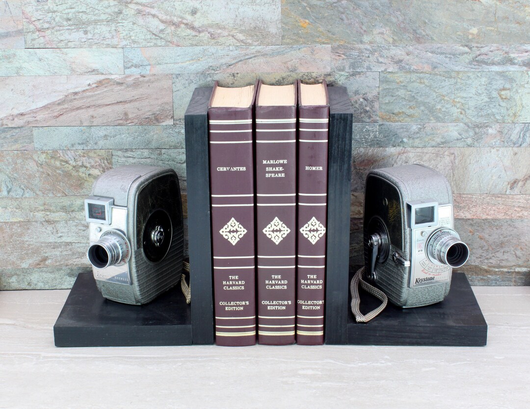 Vintage Keystone Camera Bookends: Eco-friendly Movie Room Decor - Etsy