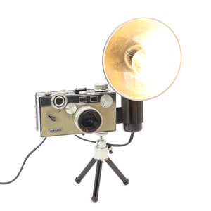 Vintage Desk Lamp, Task Lamp, Black/Green Argus C3 Camera
