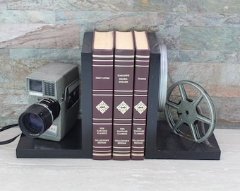 Vintage Camera Bookends, DVD Holder, Revere Model 118 Power Zoom, Movie Theater Décor, Movie Maker Gift, Git for Actor and Actress