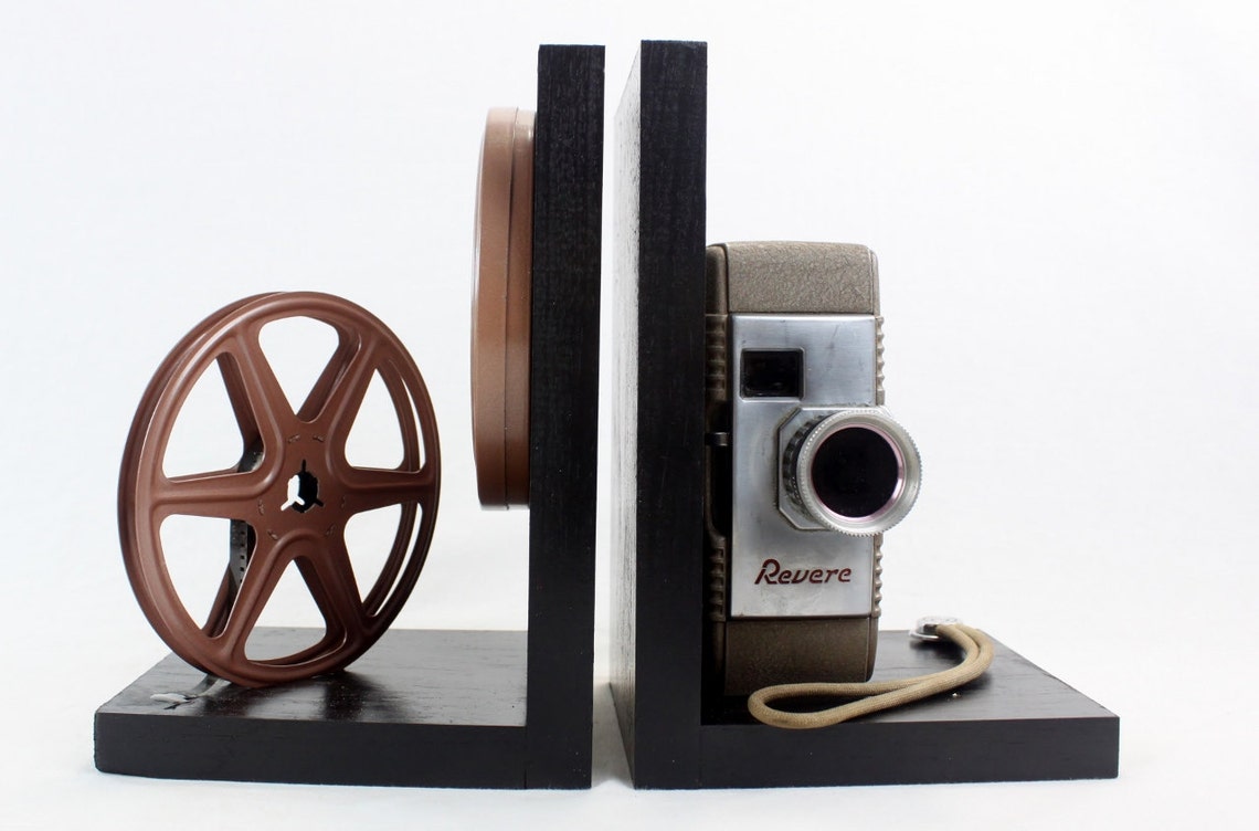 Vintage Movie Camera Bookends DVD Holder Revere 8 Model 50 Etsy