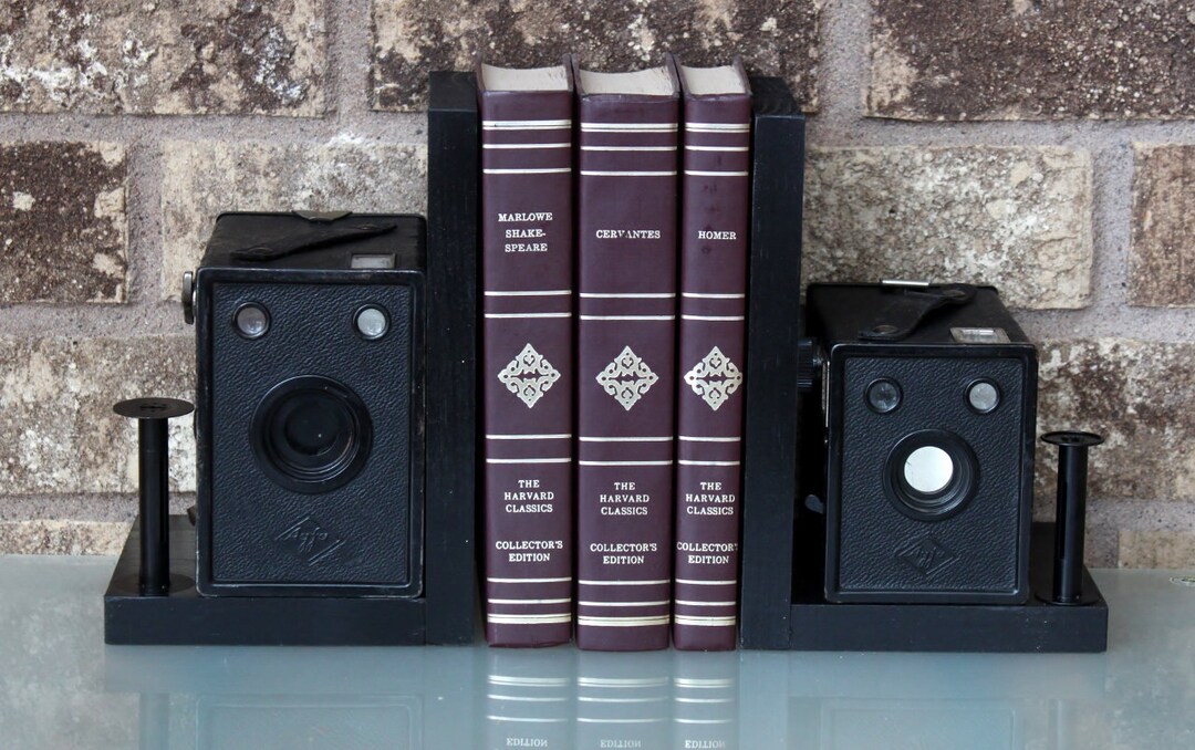 Vintage Camera Bookends - AGFA Cadet D6 and B2 - Etsy