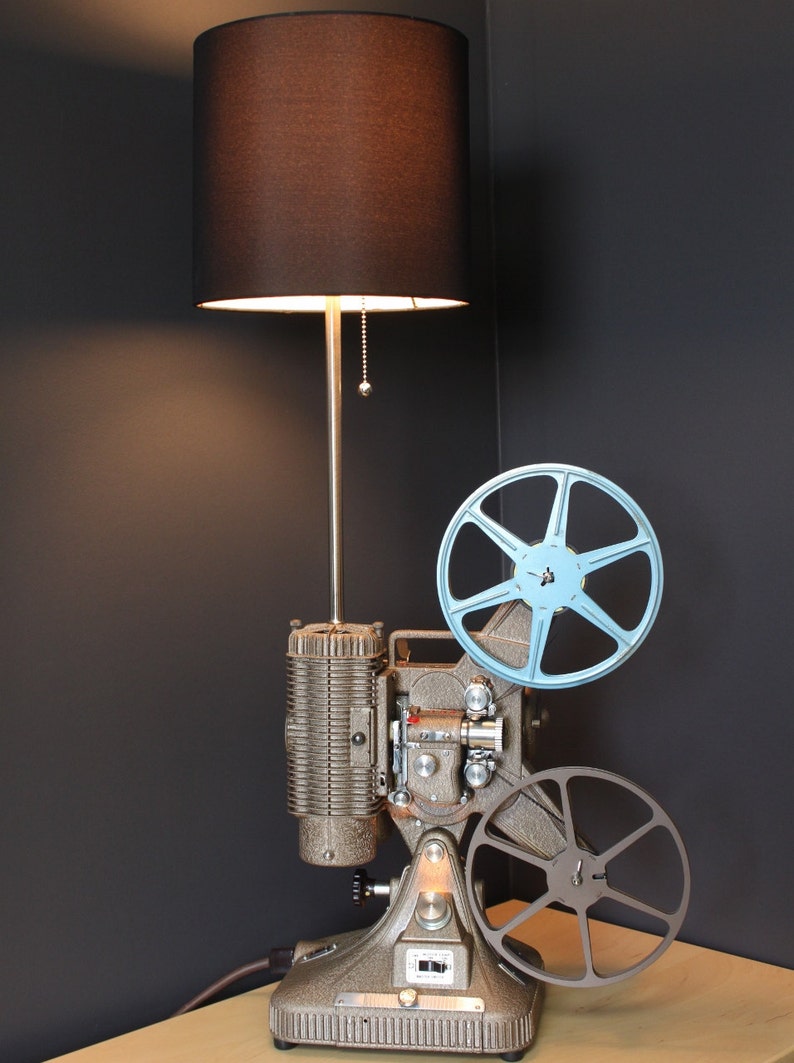 Vintage Table Lamp / Desk Lamp Keystone Regal 8MM Projector Hollywood & Movie Theater décor Film Art image 5