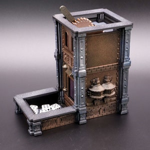 Steampunk - Damocles Moving Trap Dice Tower - 3D Board Game Accessory