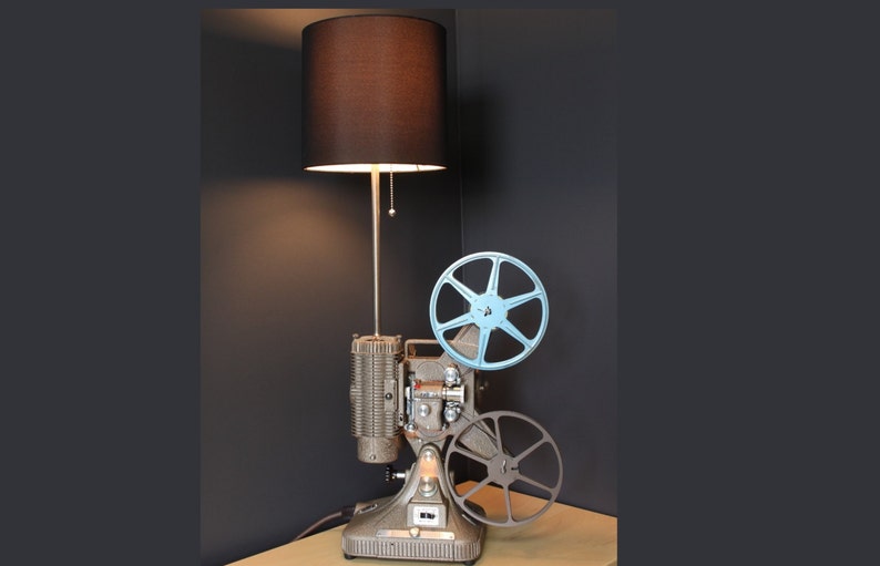 Vintage Table Lamp / Desk Lamp Keystone Regal 8MM Projector Hollywood & Movie Theater décor Film Art image 2