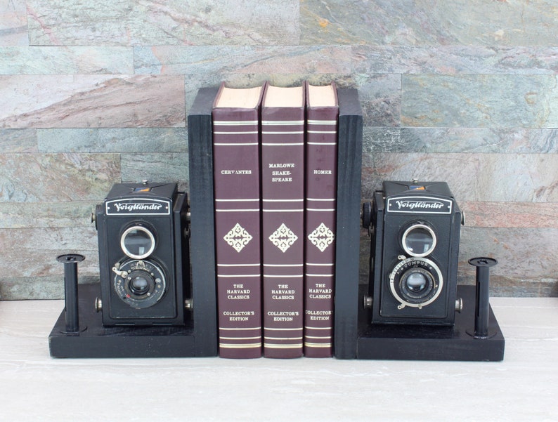 Antique Decorative Wood Camera Bookends Vintage Voigtländer - Etsy
